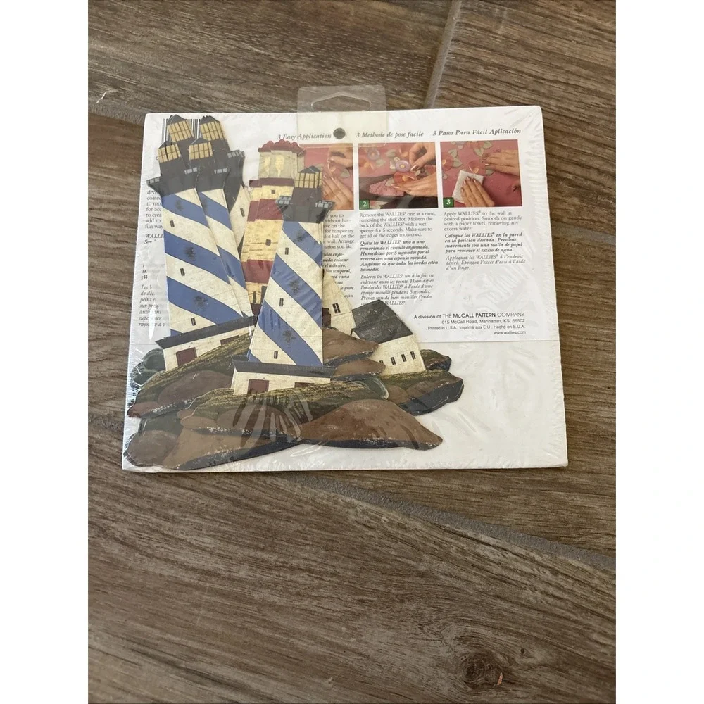 Warren Kimble Lighthouse Wallies 25 Wallpaper Cutouts Pre-pasted Beach Cottage